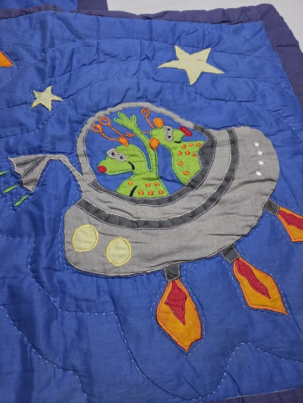 Laura Ashley Space Alien Applique Quilted Pillow Shams
